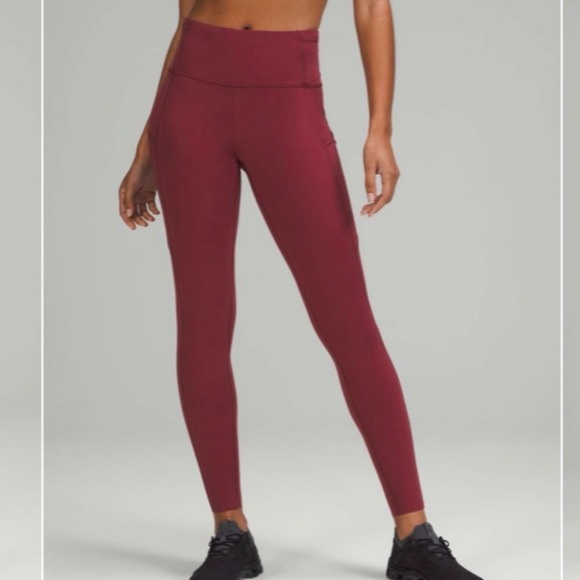 lululemon athletica Pants - Lululemon Fast and Free High-Rise Tight 28" *Brushed Nulux
Mulled Wine size 2